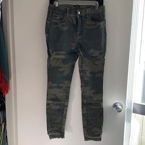 AFRM camo step hem jeans